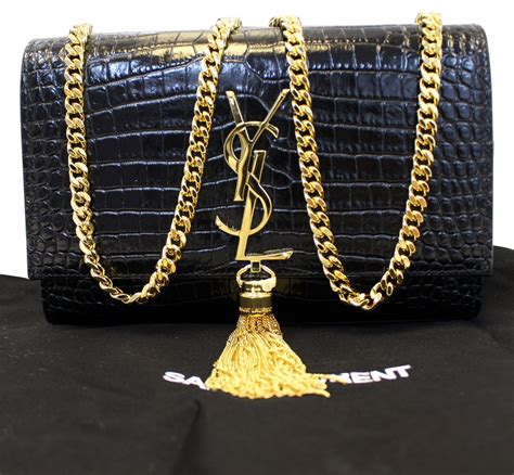 ysl black bag gold chain|ysl black bag with chain.